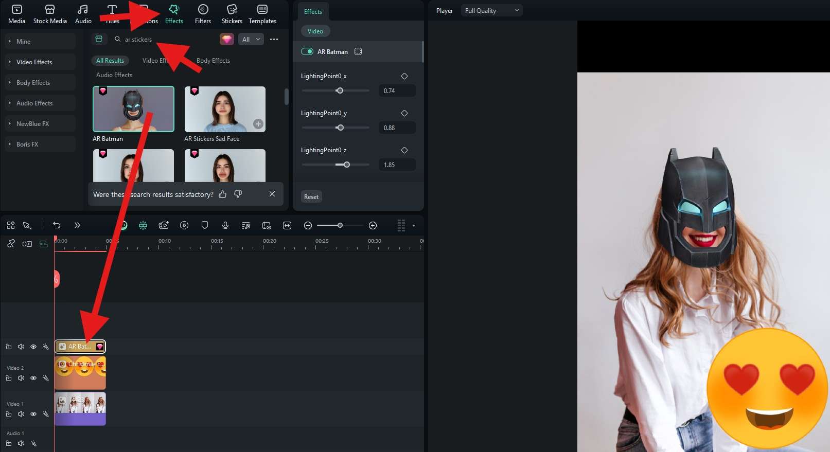 use ar sticker effects filmora desktop