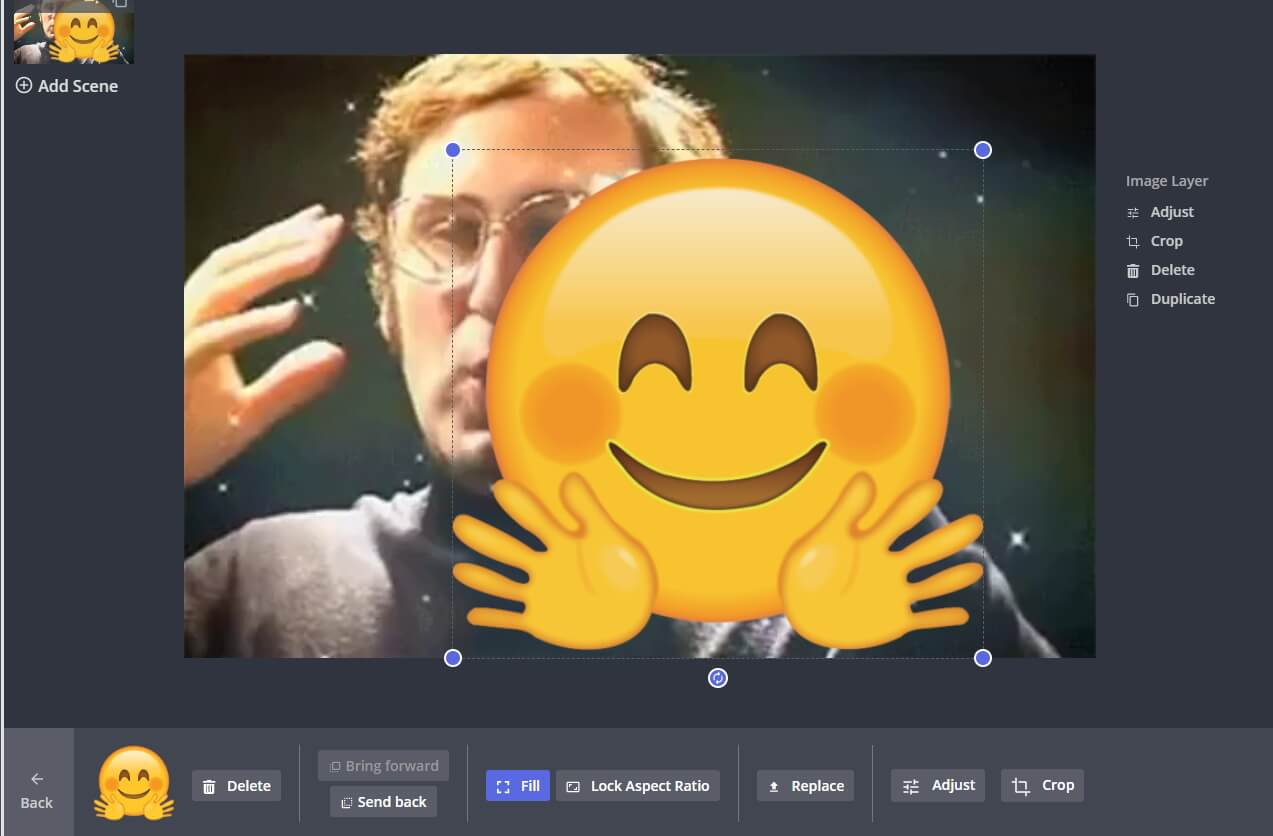 Aggiungere emoji sui video con Kapwing Meme Maker