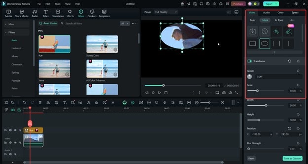filmora masking video