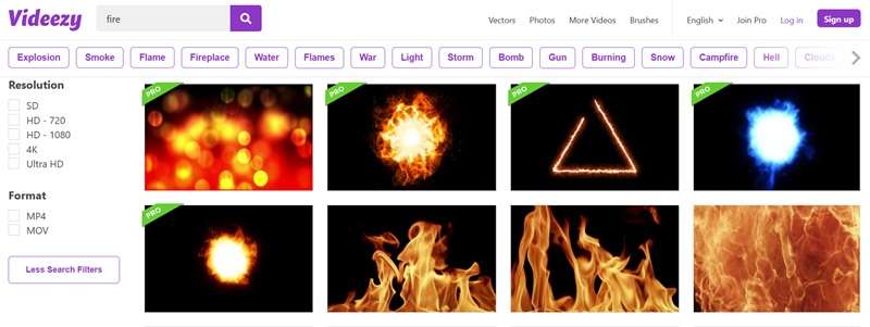 videezy fire effects online collection