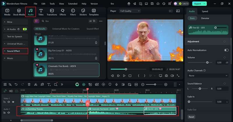 insert fire sound effects