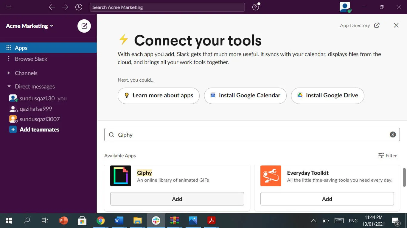 Add Giphy To Slack