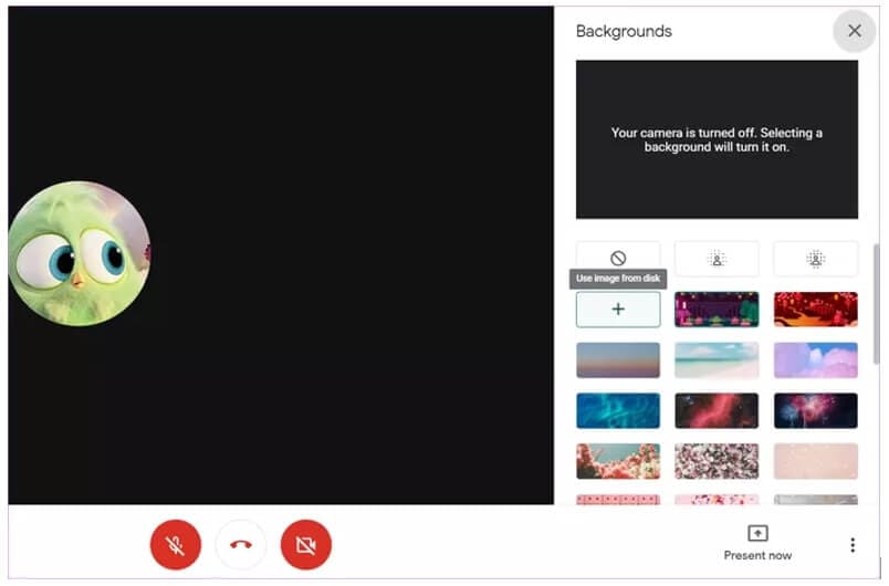 add image as Google Meet background