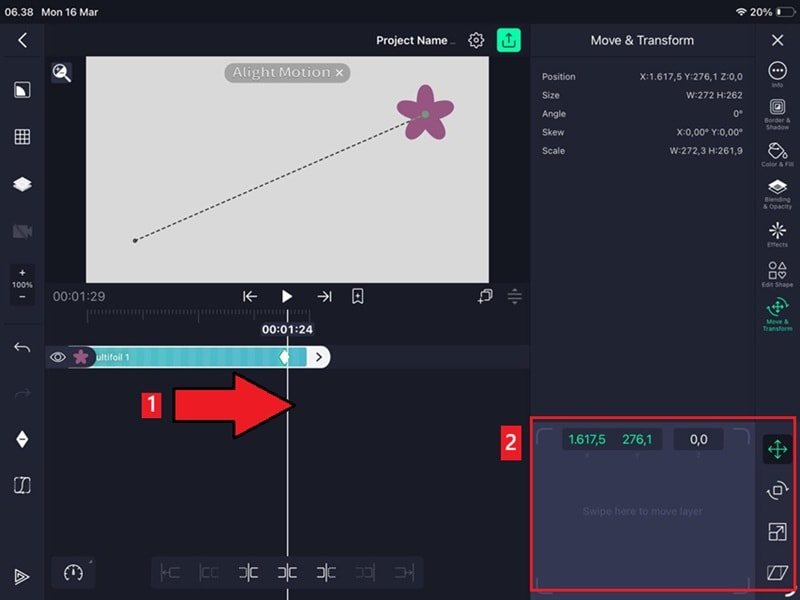 change the value for second keyframe