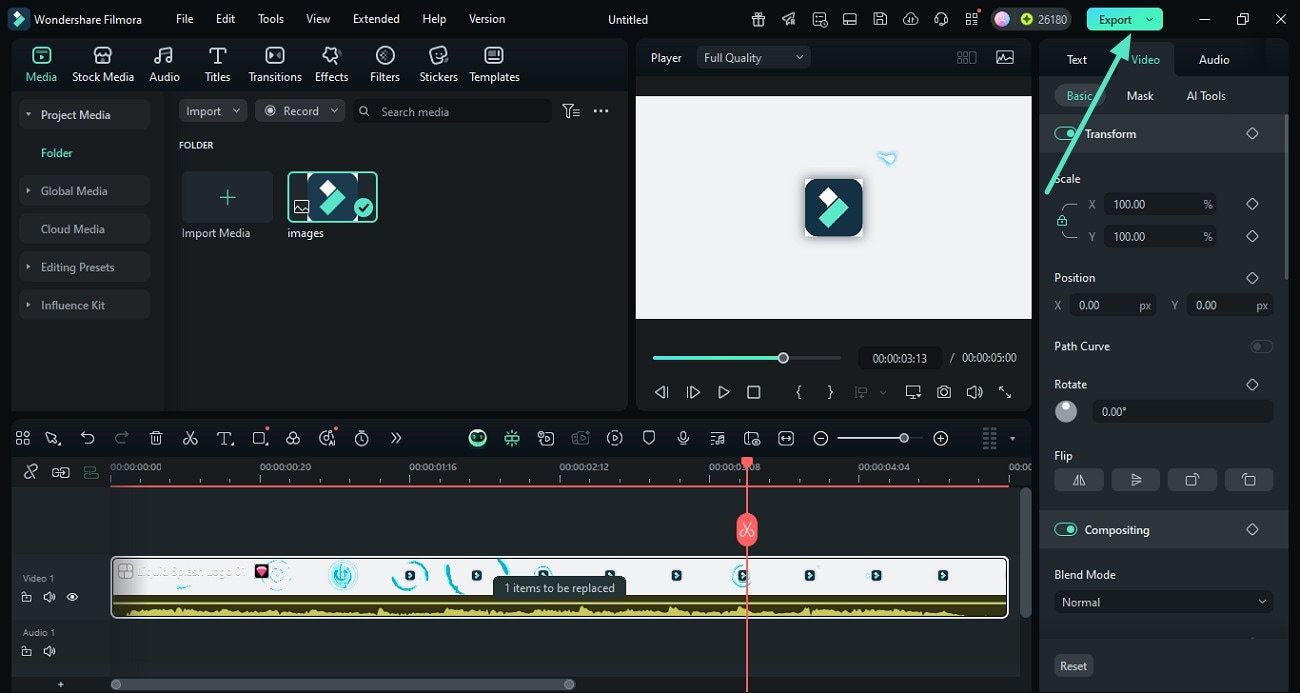 check animated logo filmora