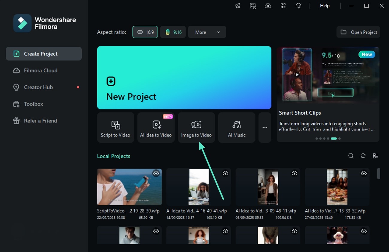 choose image to video feature