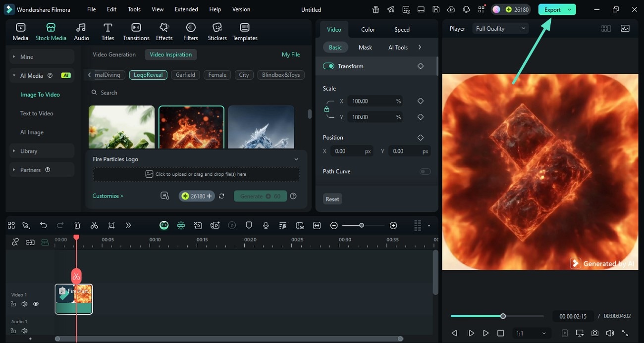 preview results and export filmora