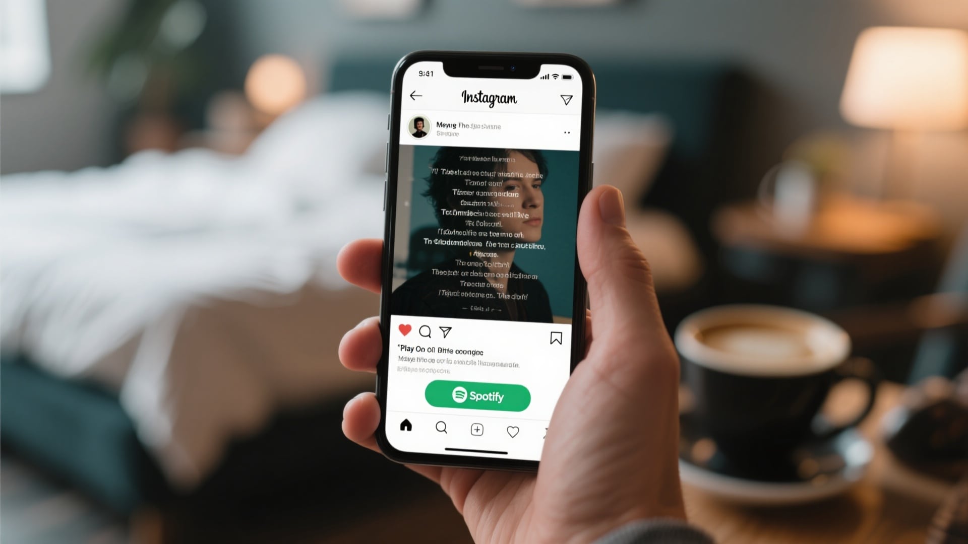 sharing song lyrics Instagram