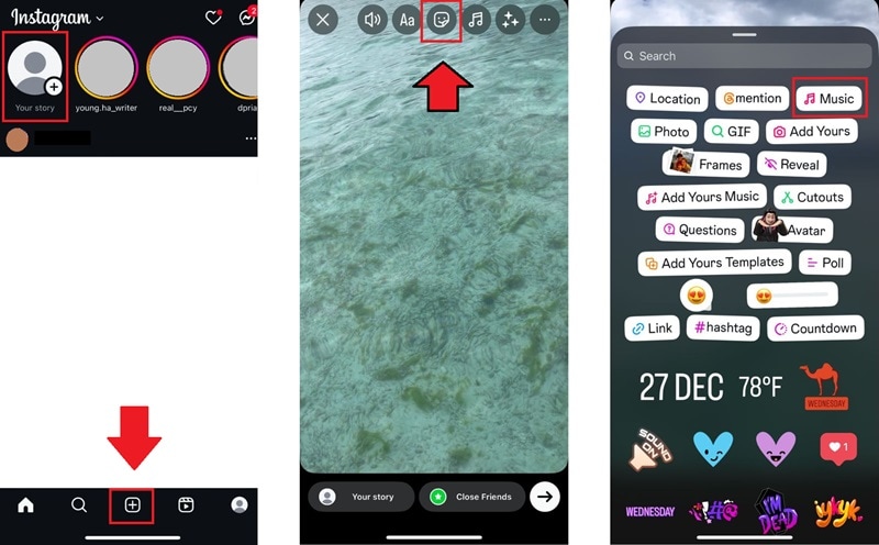 create a new instagram story