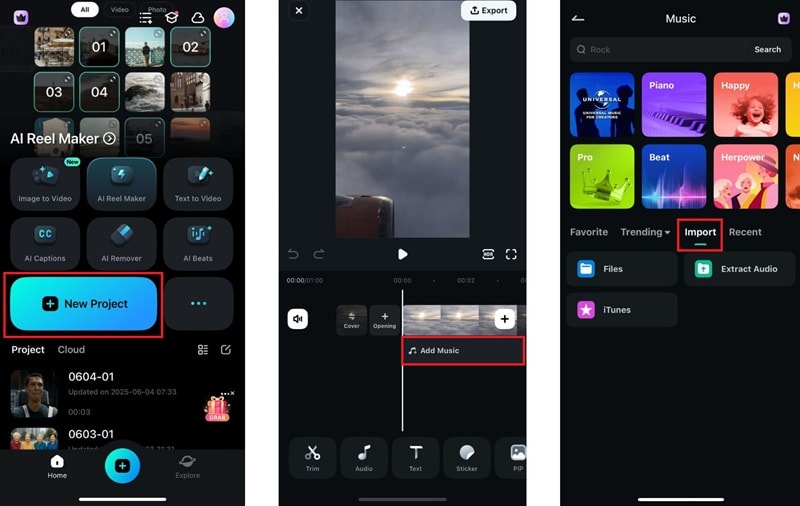 import music to video in filmora