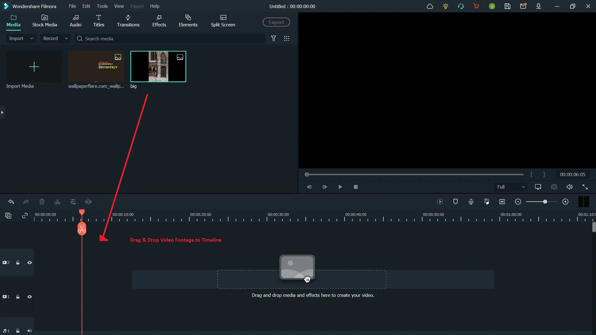 Drag & Drop Video Footage to Filmora9