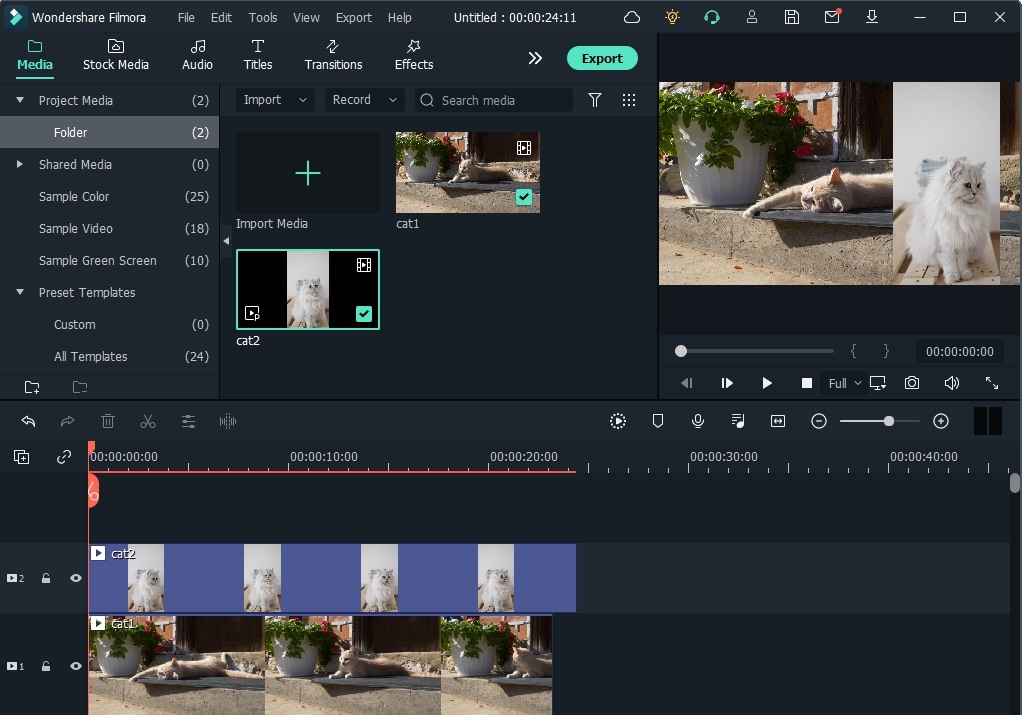  Add Multiple videos to timeline to make a split screen style video  