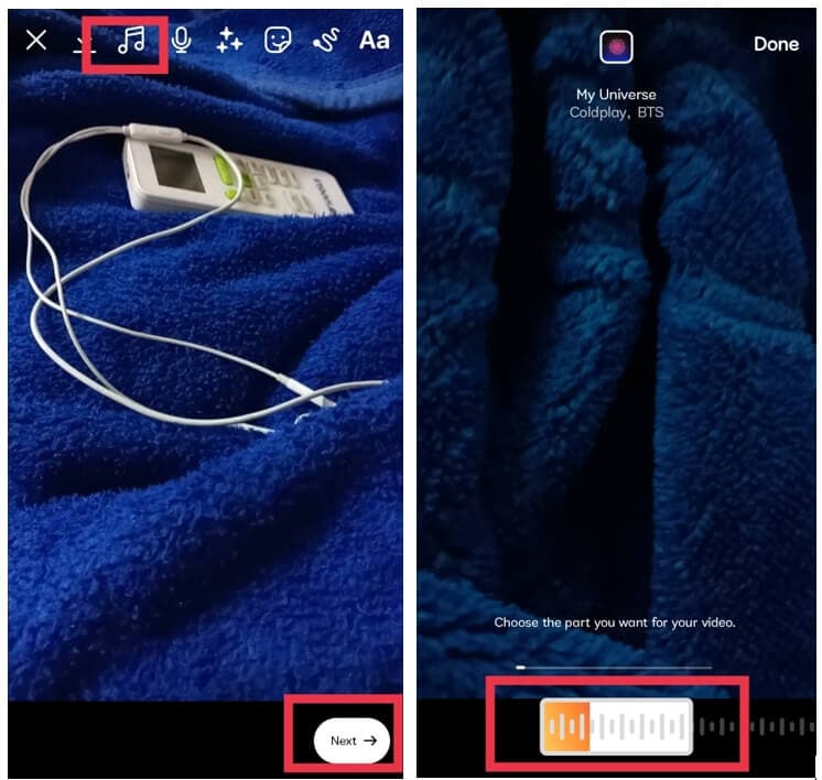 ajouter de la musique après l'enregistrement vidéo des reels instagram