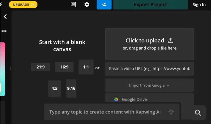 upload media to kapwing