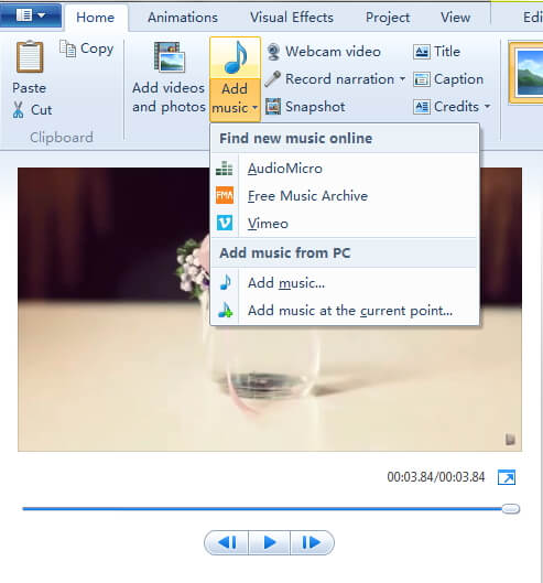 Windows Movie Maker Editar Agregar música