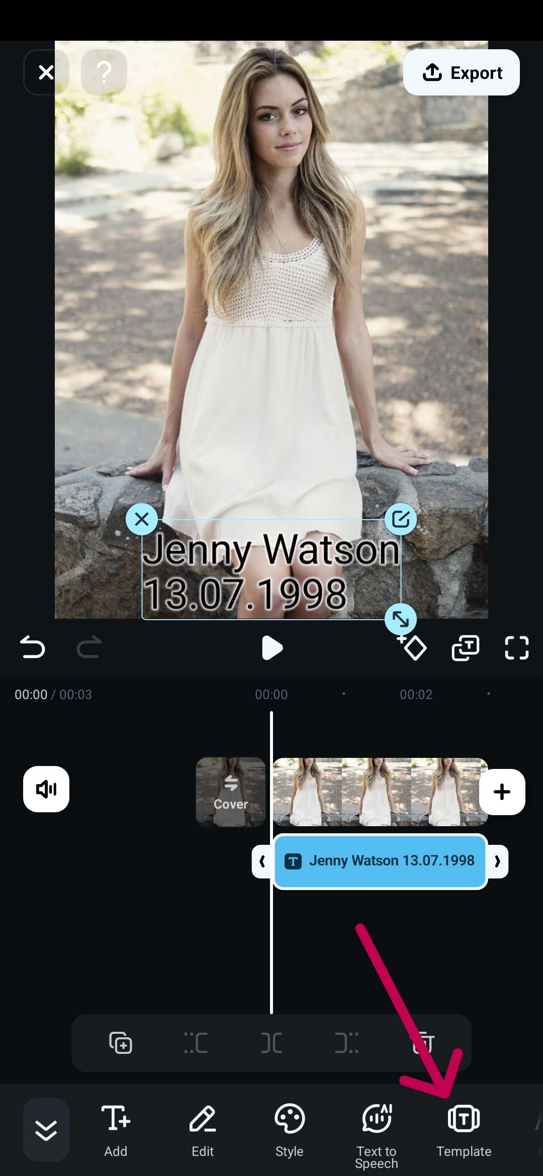 filmora mobile text templates