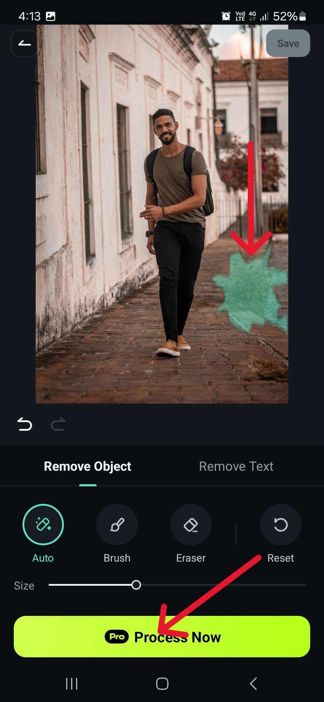 filmora mobile choose object to remove