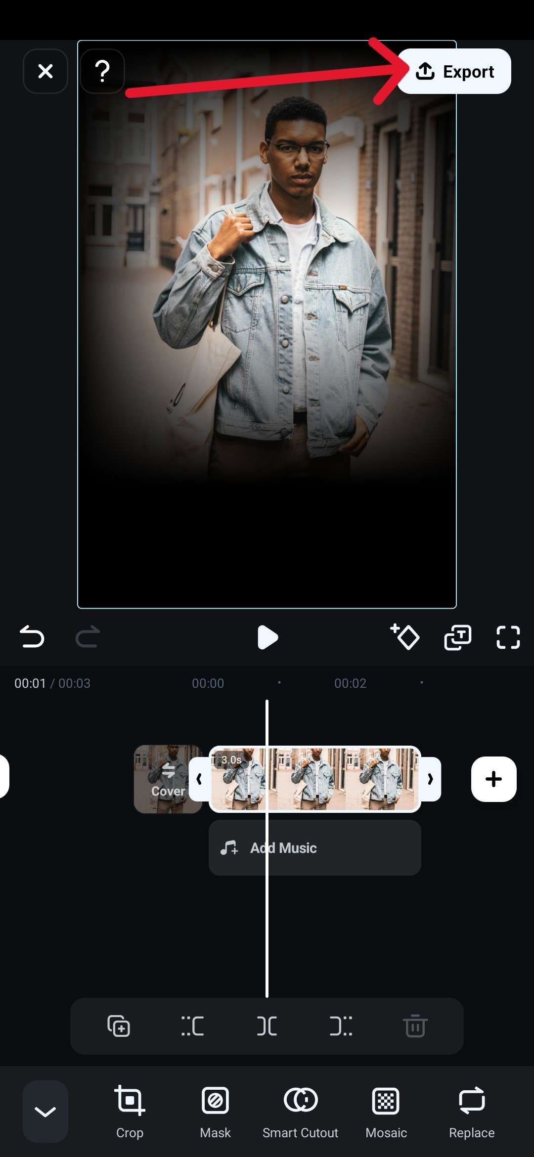 filmora mobile export image