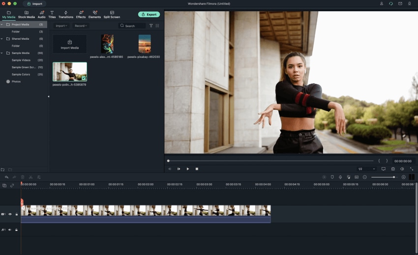 import video with no green screen to Filmora