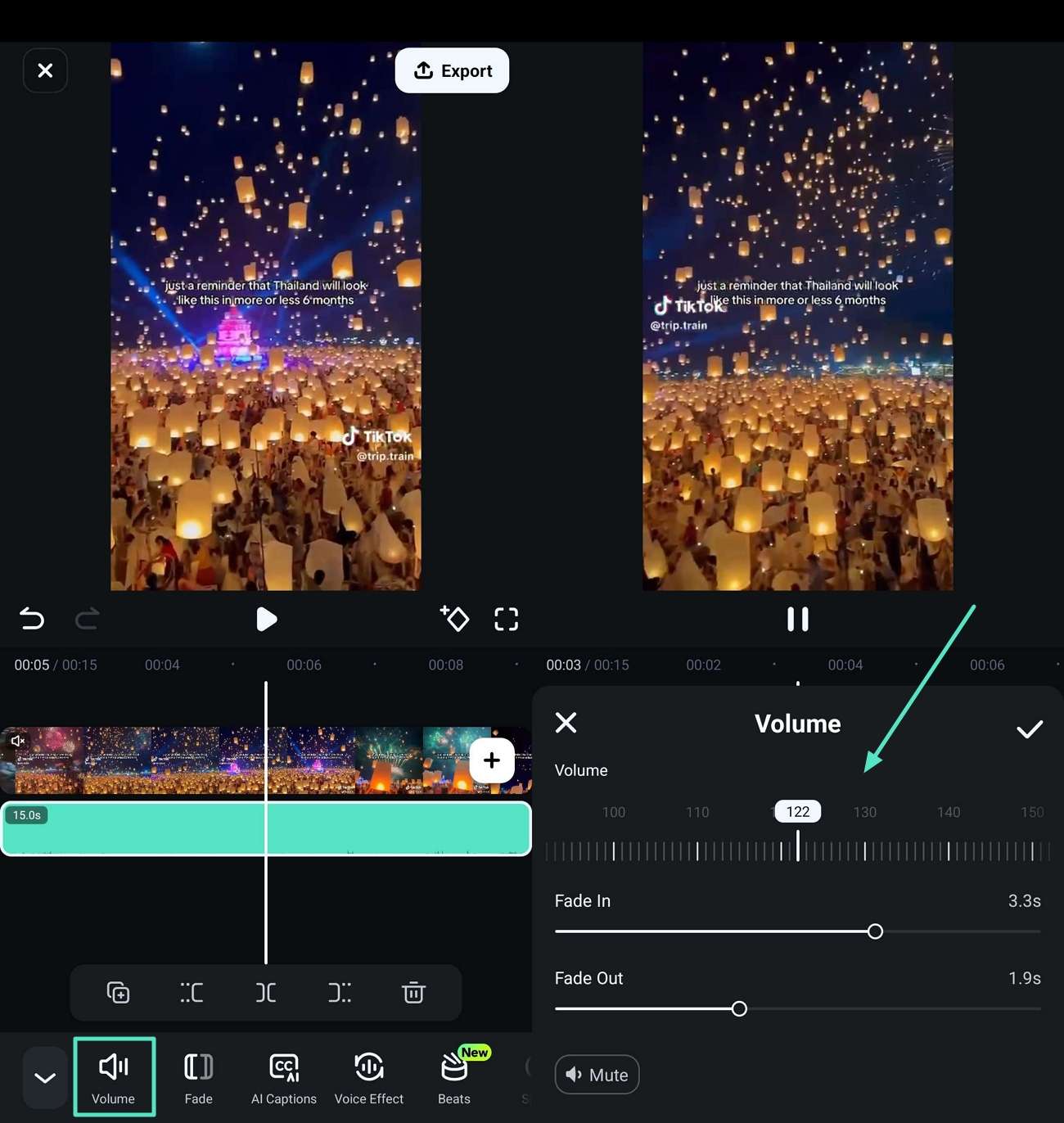 adjust volume sliders