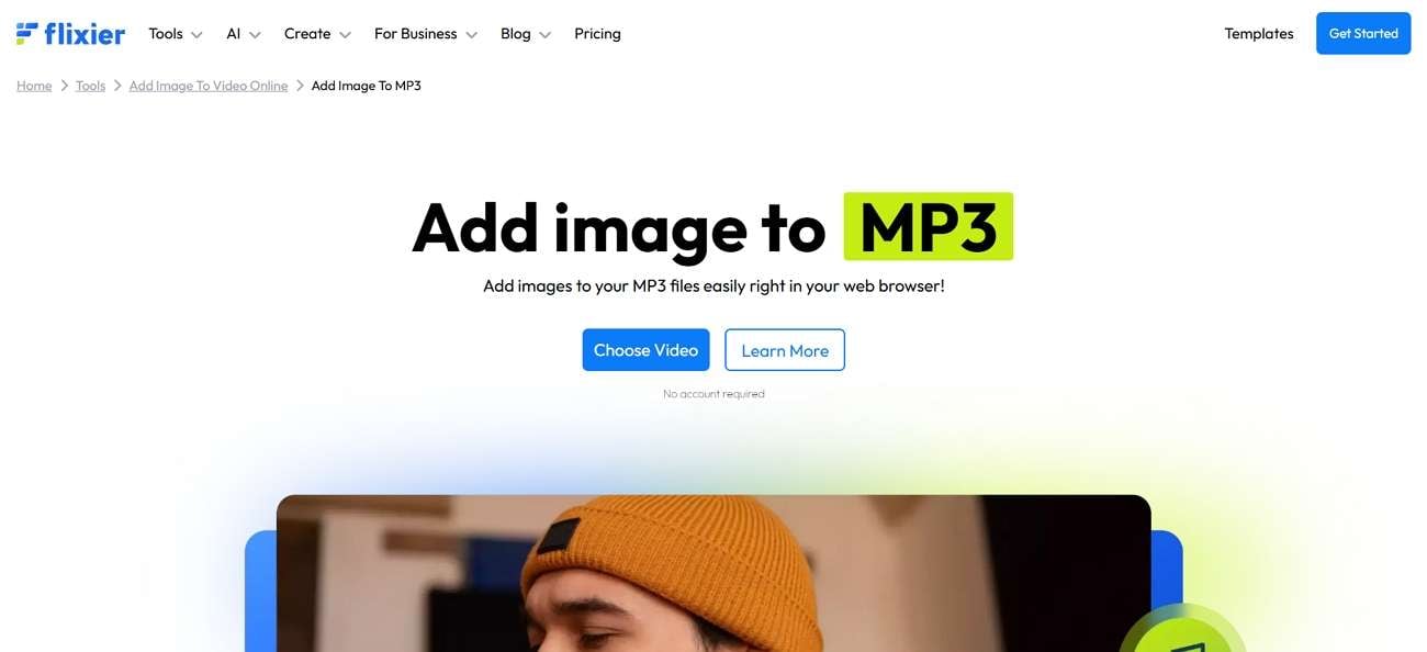 flixier add images to audio