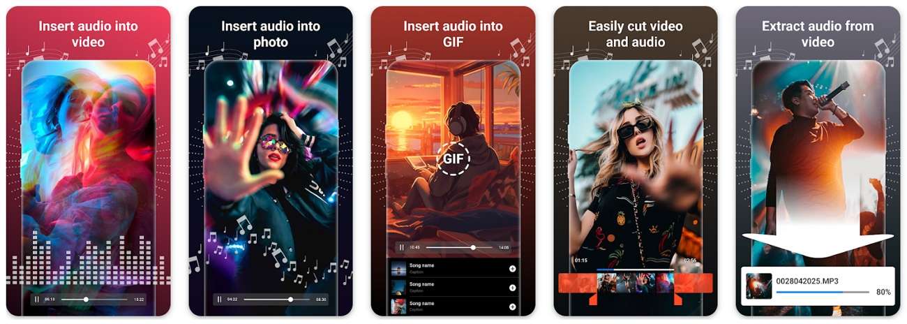 add audio to video and photo app
