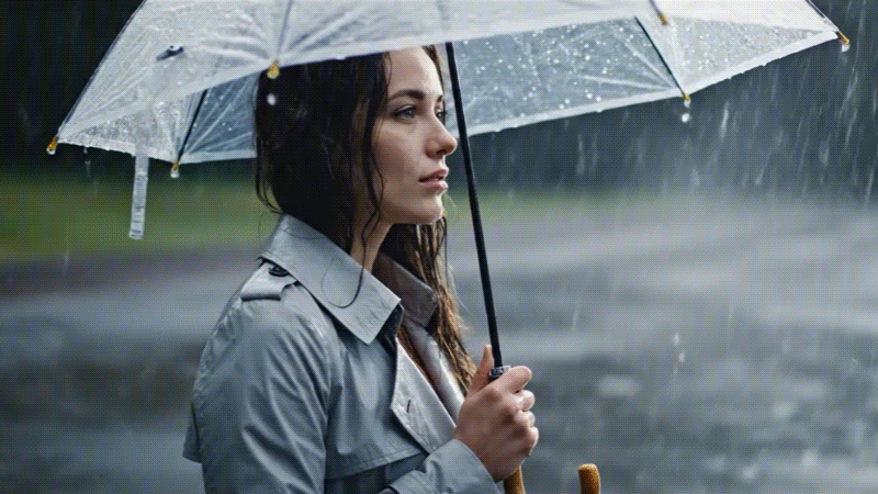 ai generated rain effect video