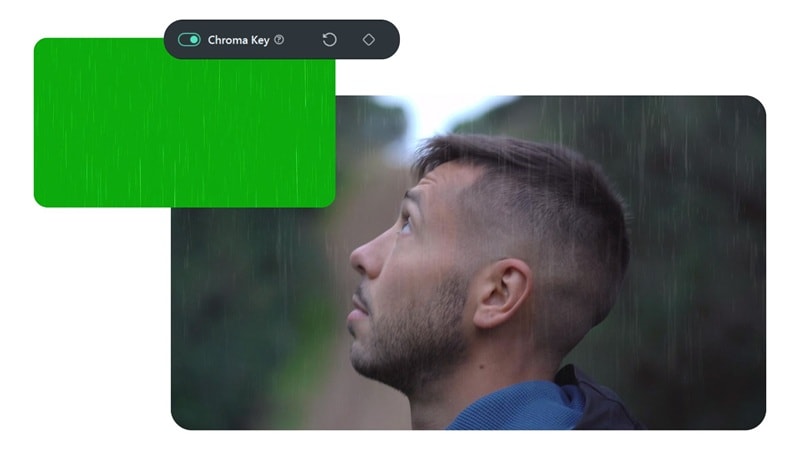 add rain effect from green screen