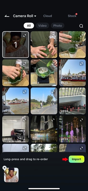 import you photo to filmora mobile