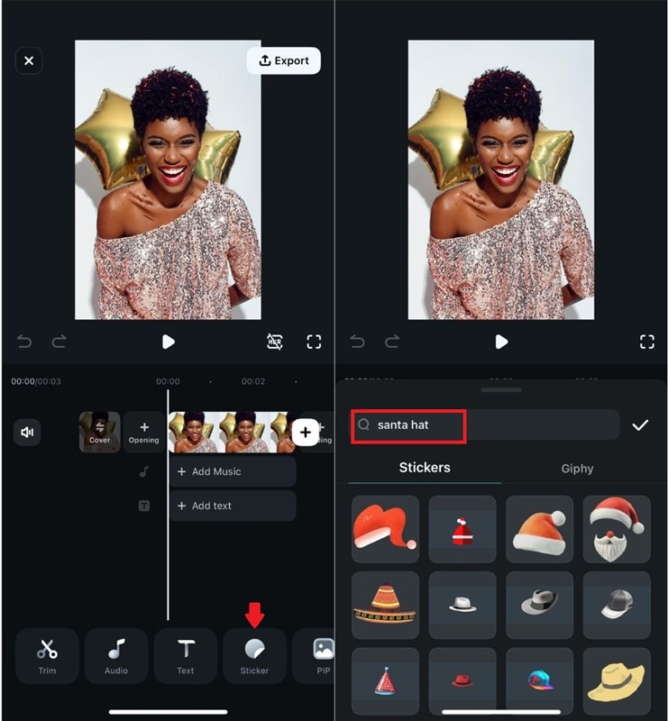 browse santa stickers filmora mobile