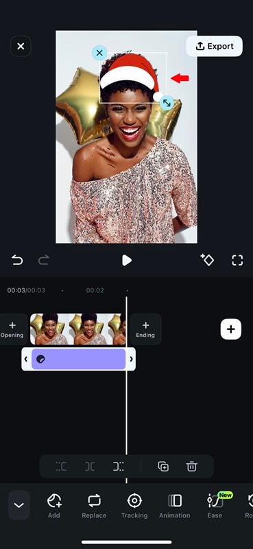 adjust the sticker size and position