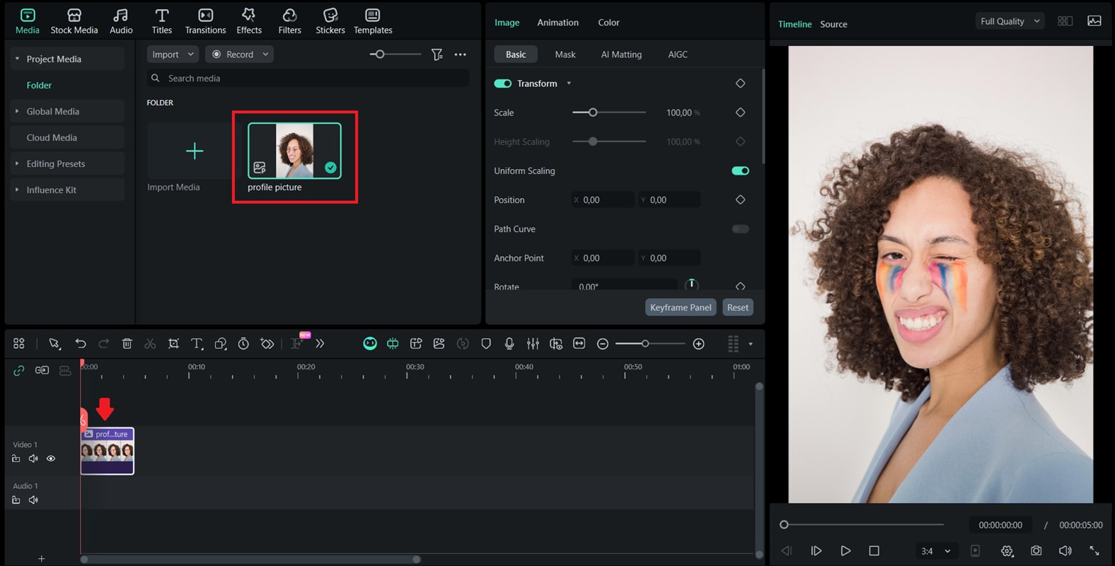 import and drag your photo