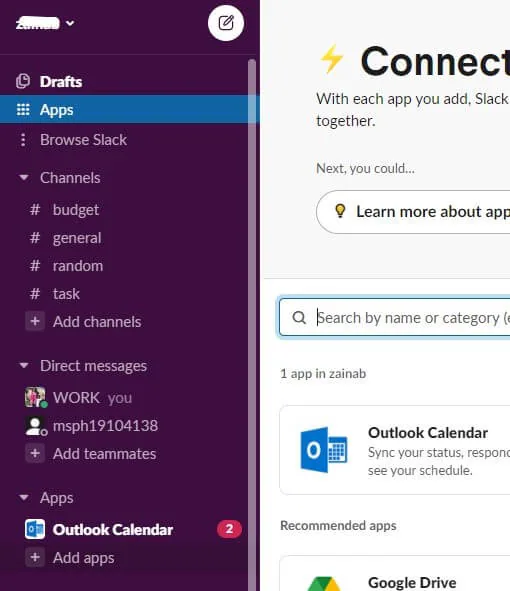 Ajouter des applications à Slack