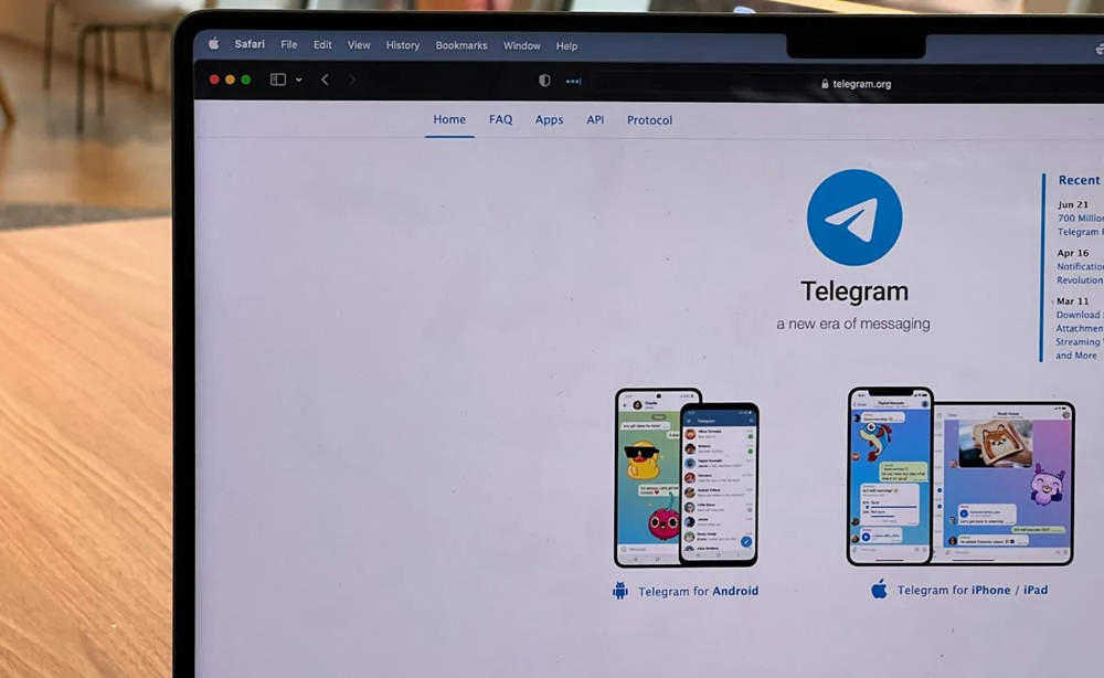 telegram website on a mac desktop