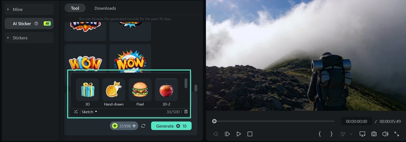 use different styles ai stickers