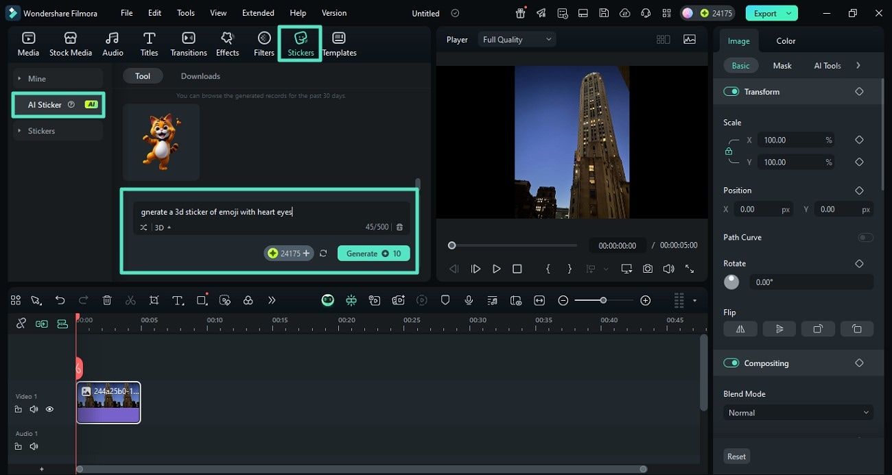 give prompt to generate sticker