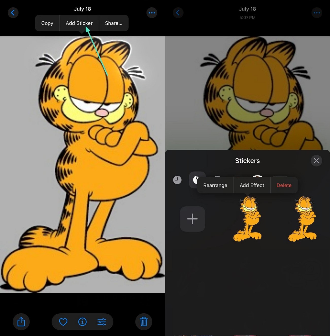 convert iphone photos to stickers