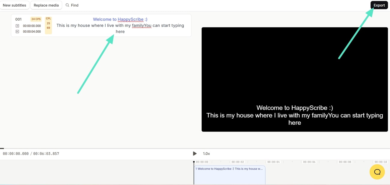create subtitles and export
