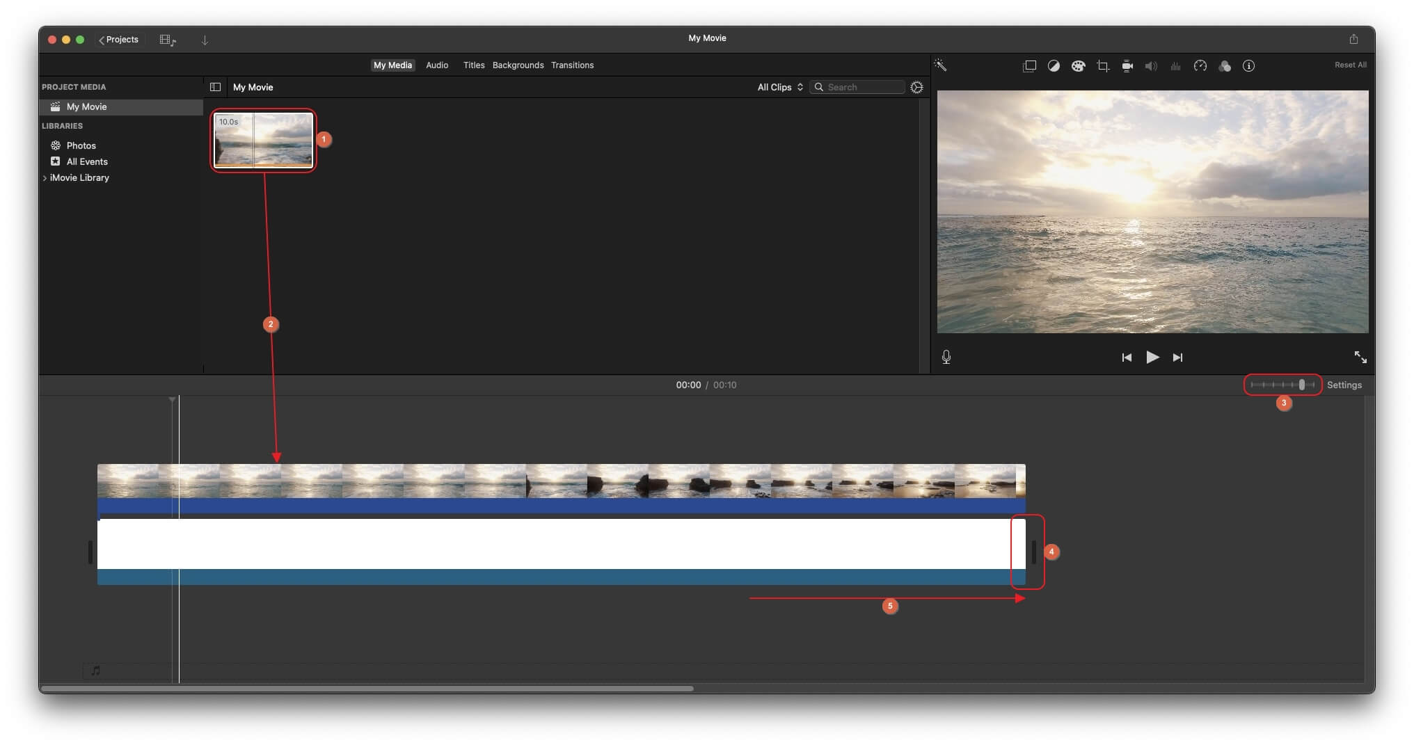 tambahkan video di atas background imovie