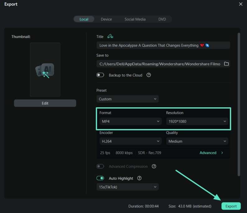 select format add video to audio