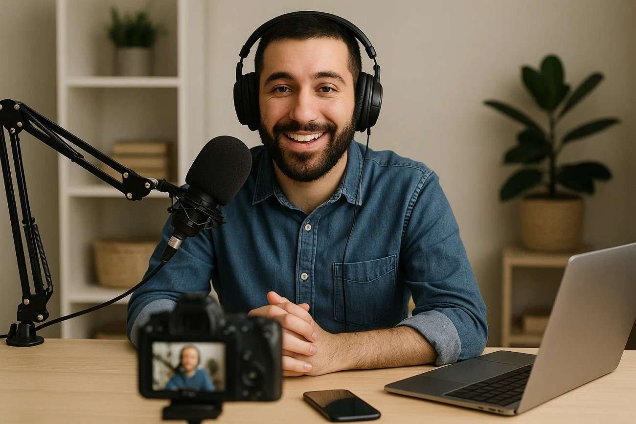 add video to audio file podcast