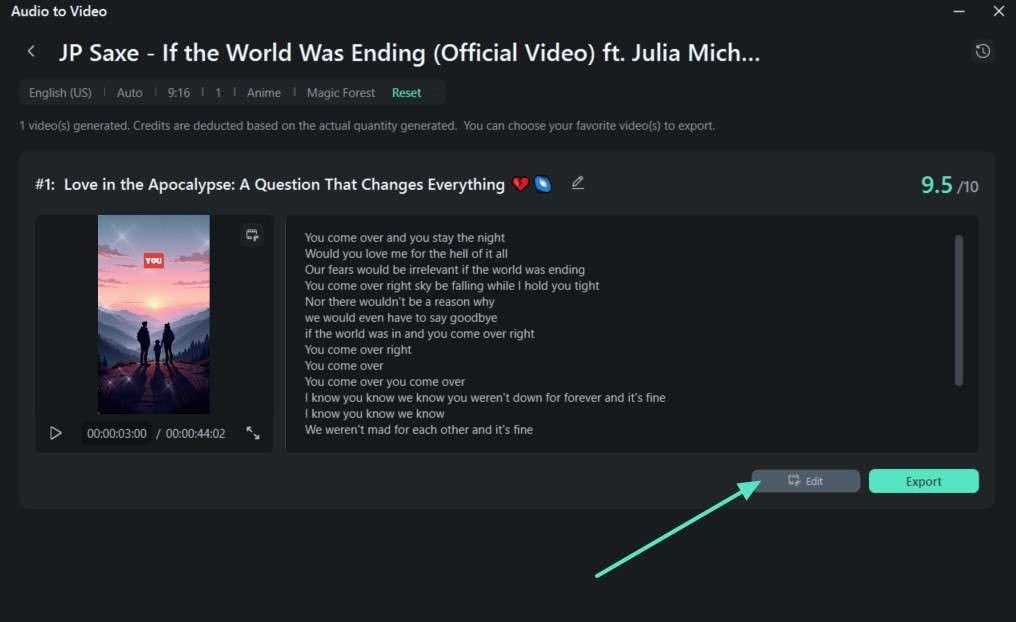 shift to editing to editing interface
