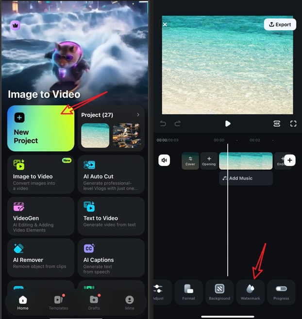 add logo to photos with the filmora app