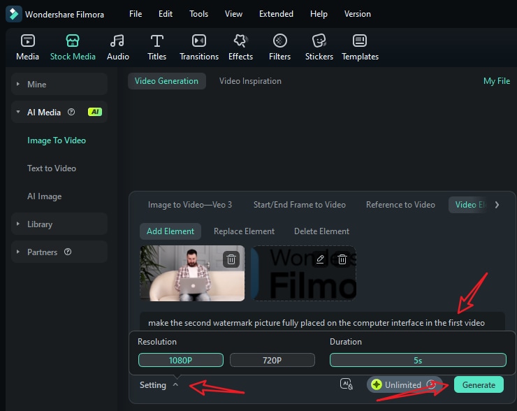 add prompts and watermark videos with ai 