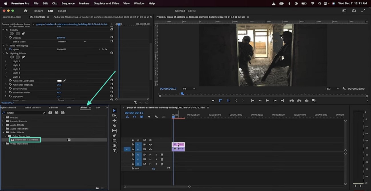 access brightness and contrast effect feature