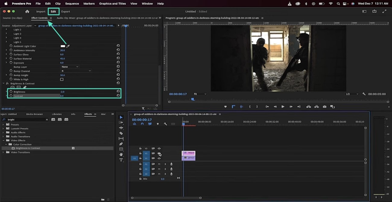 edit brightness and contrast digits