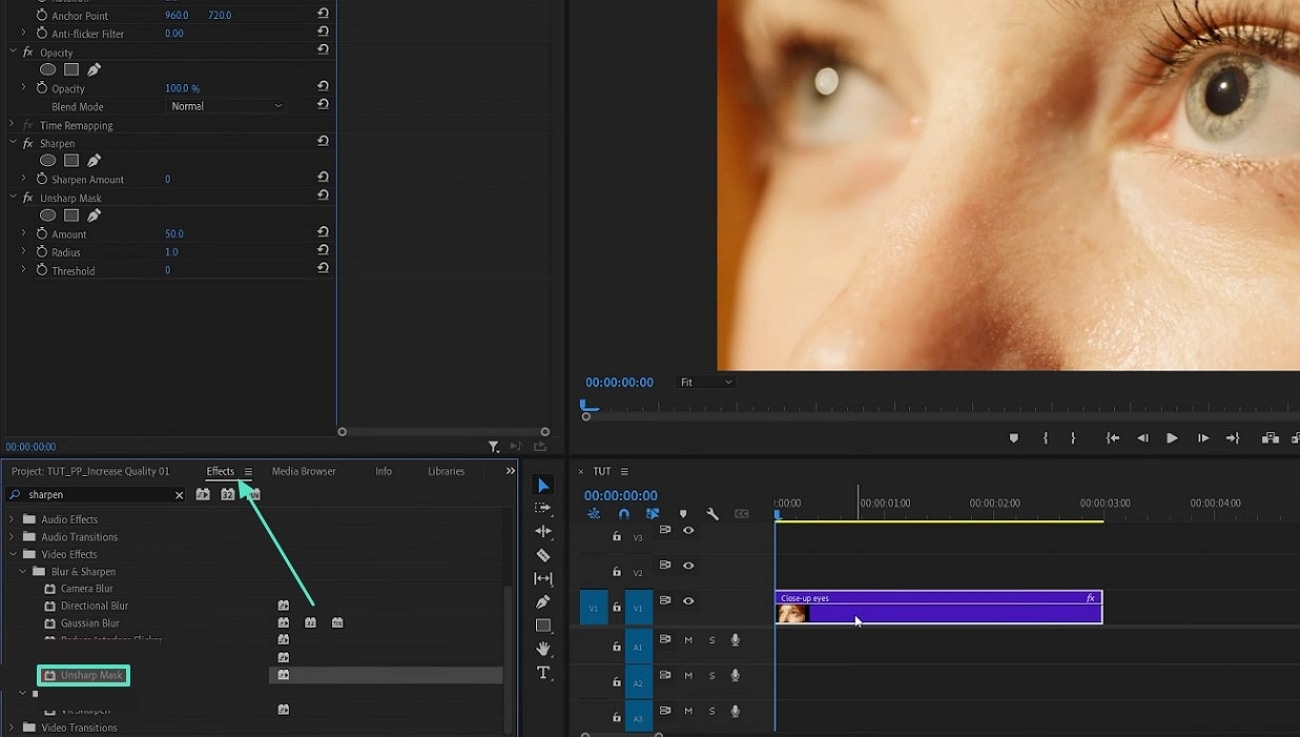 find unsharp mask effect