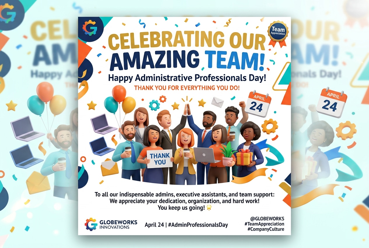 Dominate the corporate social feed with administrative professionals day social media post creations
