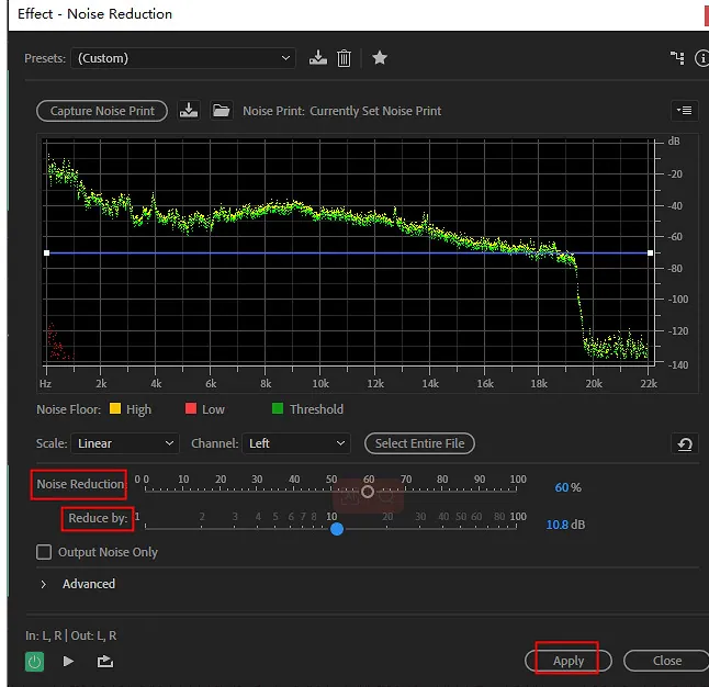 customize noise reduction