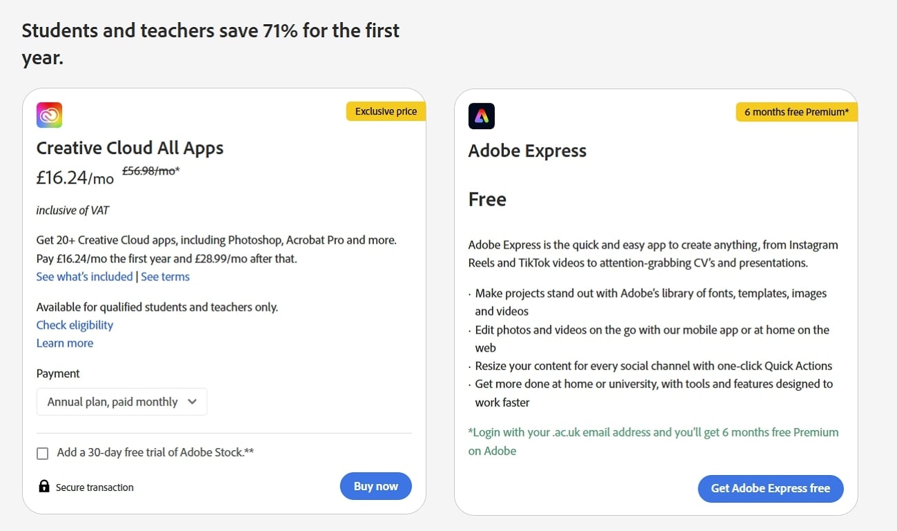 adobe deals in uk